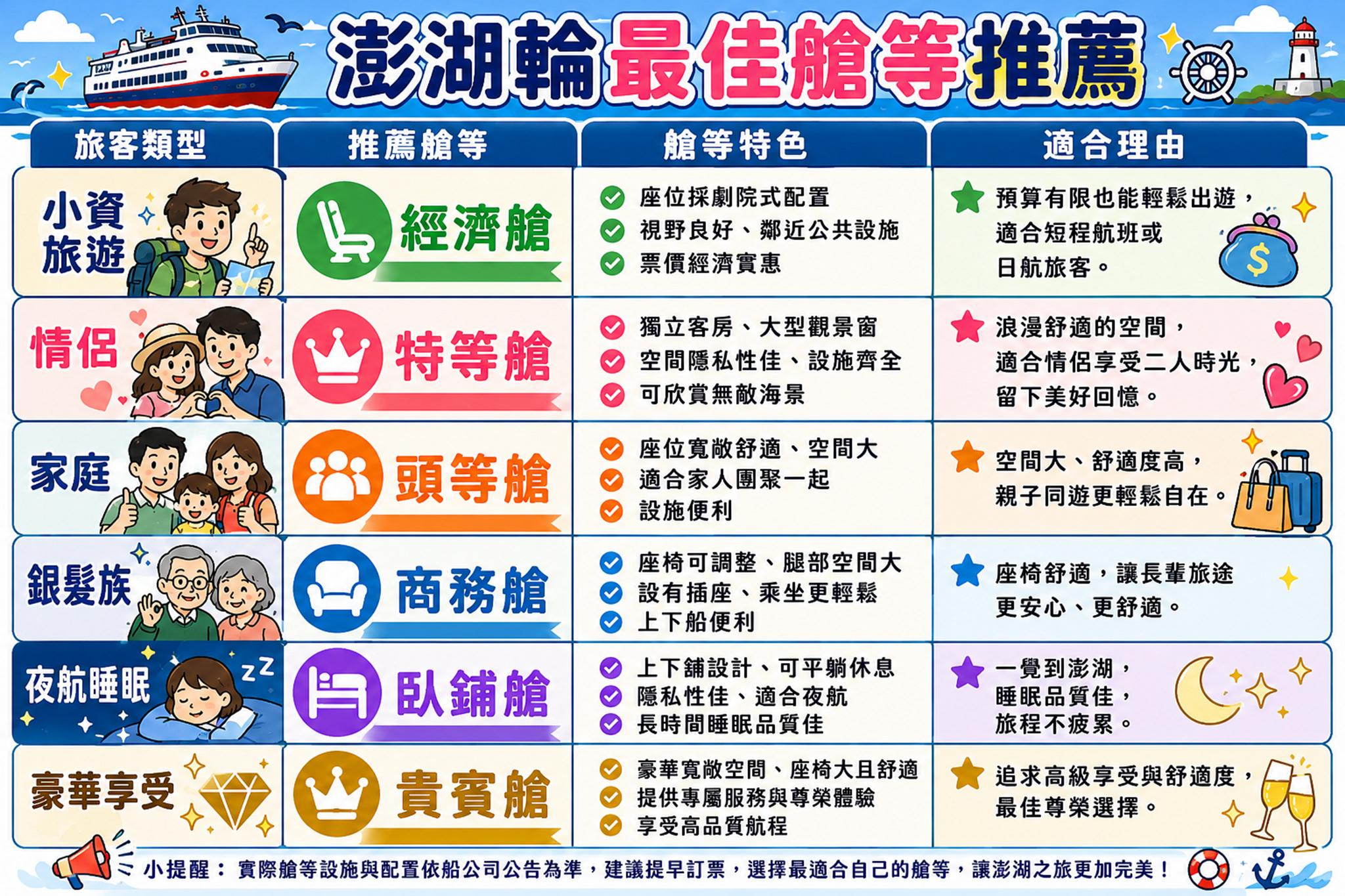 澎湖輪搭乘攻略｜訂票票價、艙等開箱、運車寵物規定，中華Jspace到澎湖車泊旅行最完整懶人包